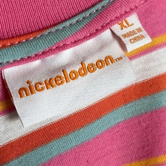 Nickelodeon • Pink Striped Rugrats Chuckie Tee Shirt - Picture 4 of 4